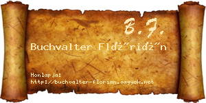 Buchvalter Flórián névjegykártya